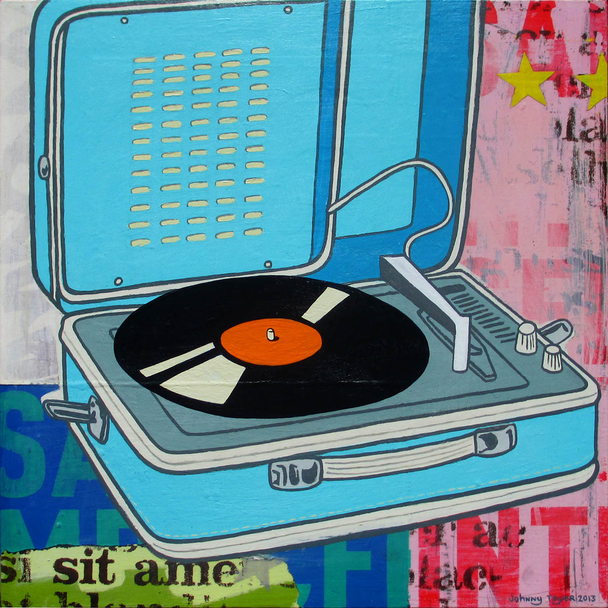 Pop Art turntable painting by Johnny Taylor