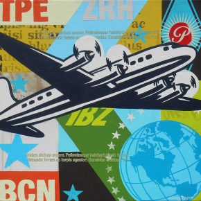 Vintage airplane pop art
